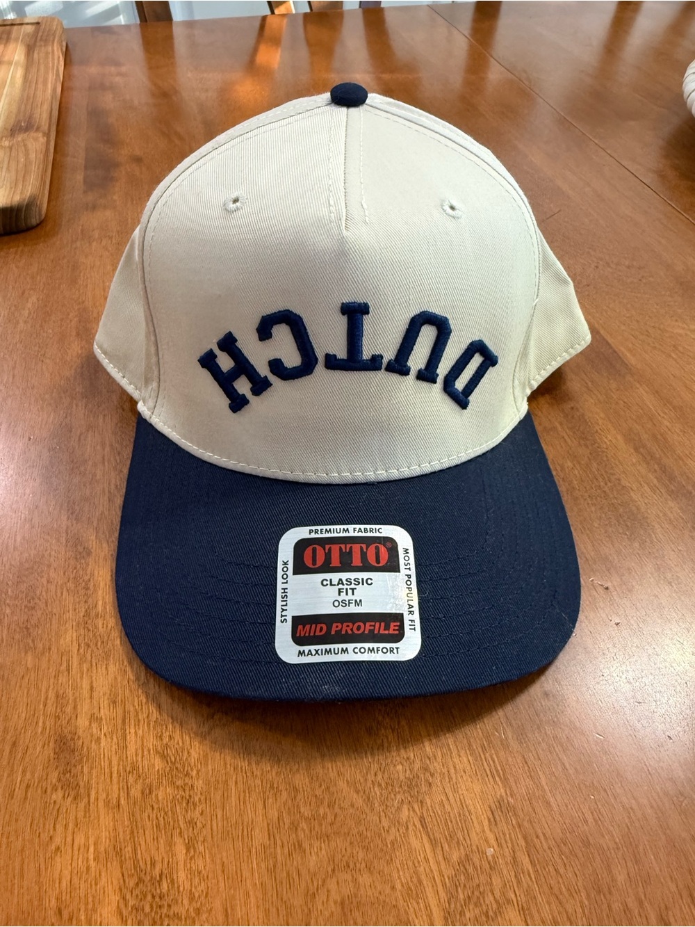 Dutch Bros OTTO Cream and Navy Two-Tone Snapback Hat